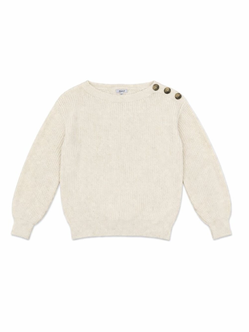 Madewell Cream Knit Sweater with Button Details, Size Small